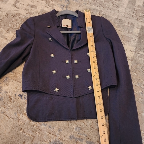 Rebecca Taylor ponte tuxedo navy studded blazer. - Picture 16 of 17